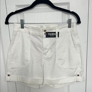 White House Black Market White High-Rise Utility Shorts